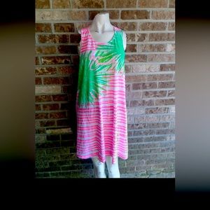 Lilly Pulitzer "gone Coconuts" Mulit color w/ Cut out Back Dress Sz M